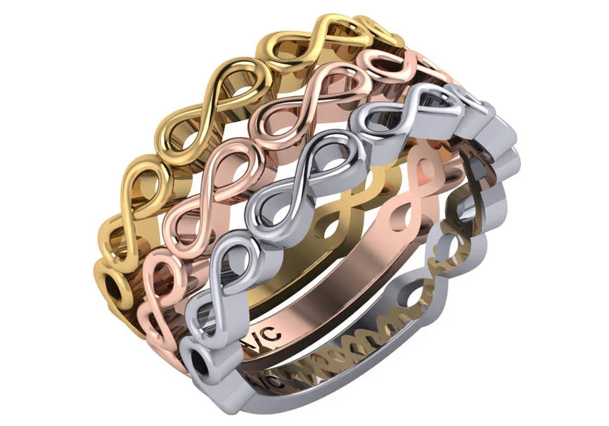 14k Infinity Stack Ring