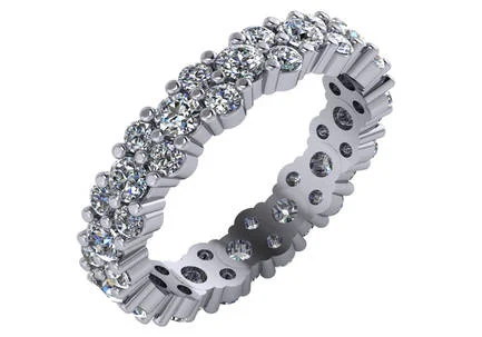 14k White Gold Substantial Shared Prong Eternity Ring