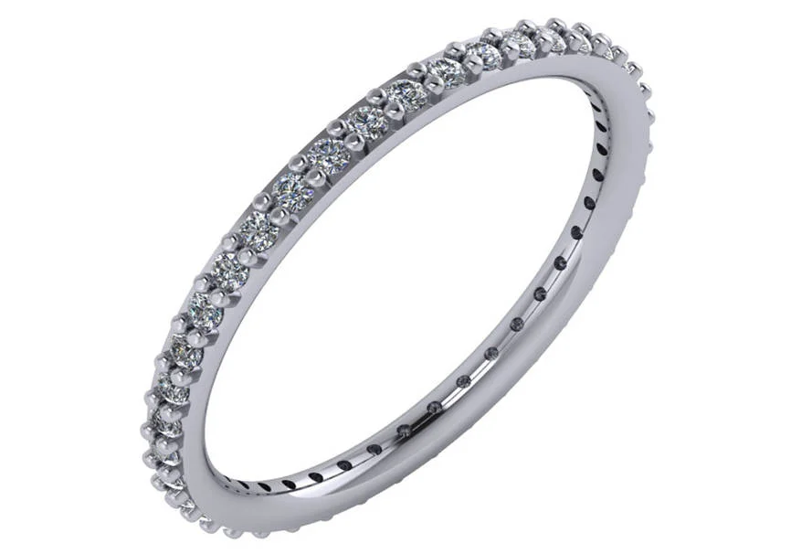 14k White Gold Shared Prong Guard Ring .40 