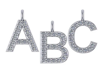 solid block capital diamond initials