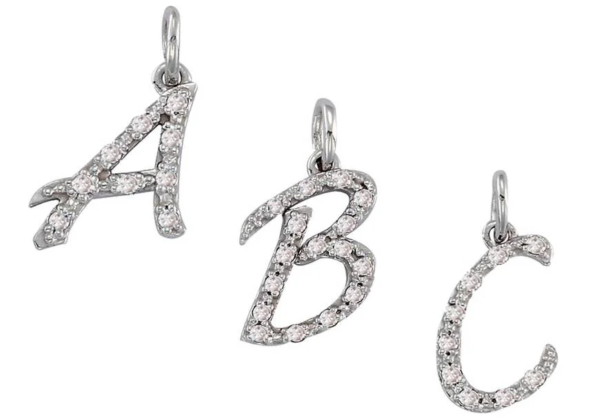 10mm upper case diamond initial series