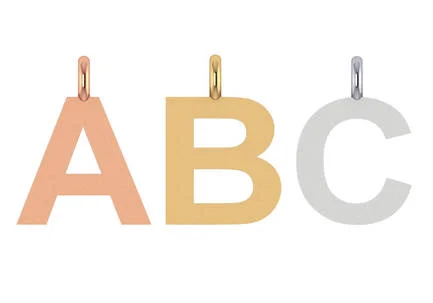 15mm solid gold upper case initial series