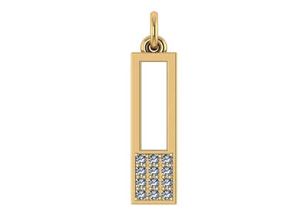  19x5mm rectangular and diamond pendant 