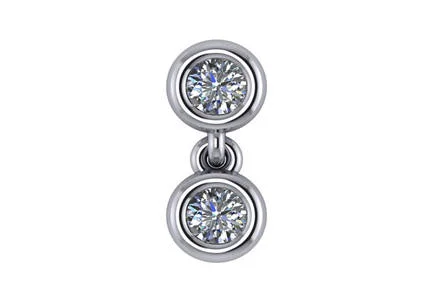 14k double bezel dangle pendant .20