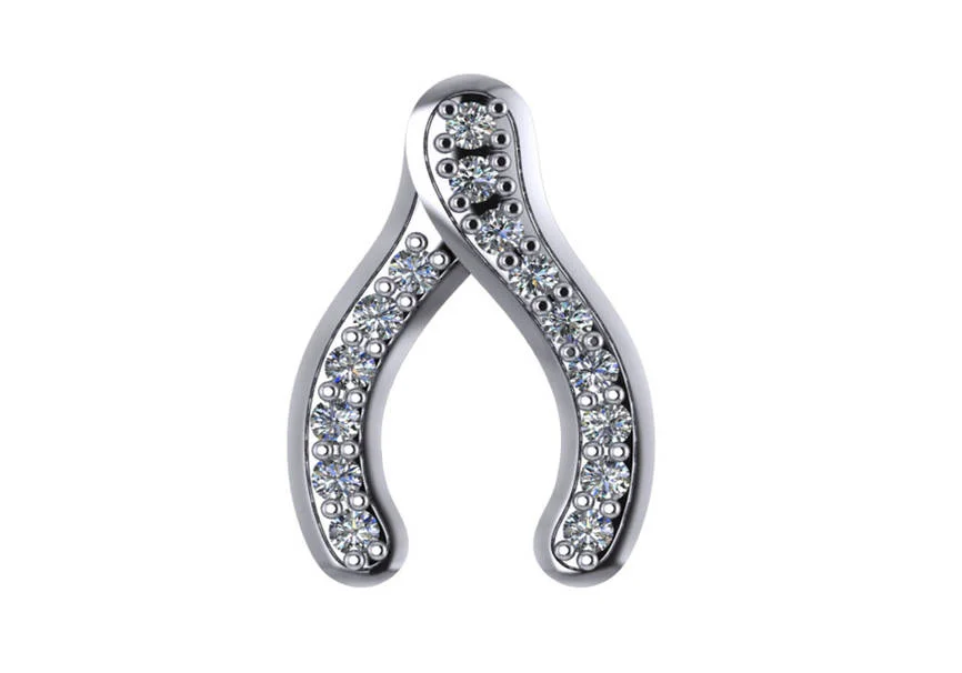 14k diamond wishbone .15