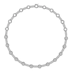14k White Gold Diamond Multi Section Necklace 