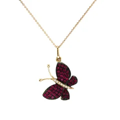 Ruby and Diamond Pave Necklace 
