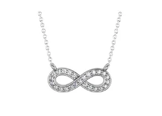 14K White Gold Infinity Necklace .12