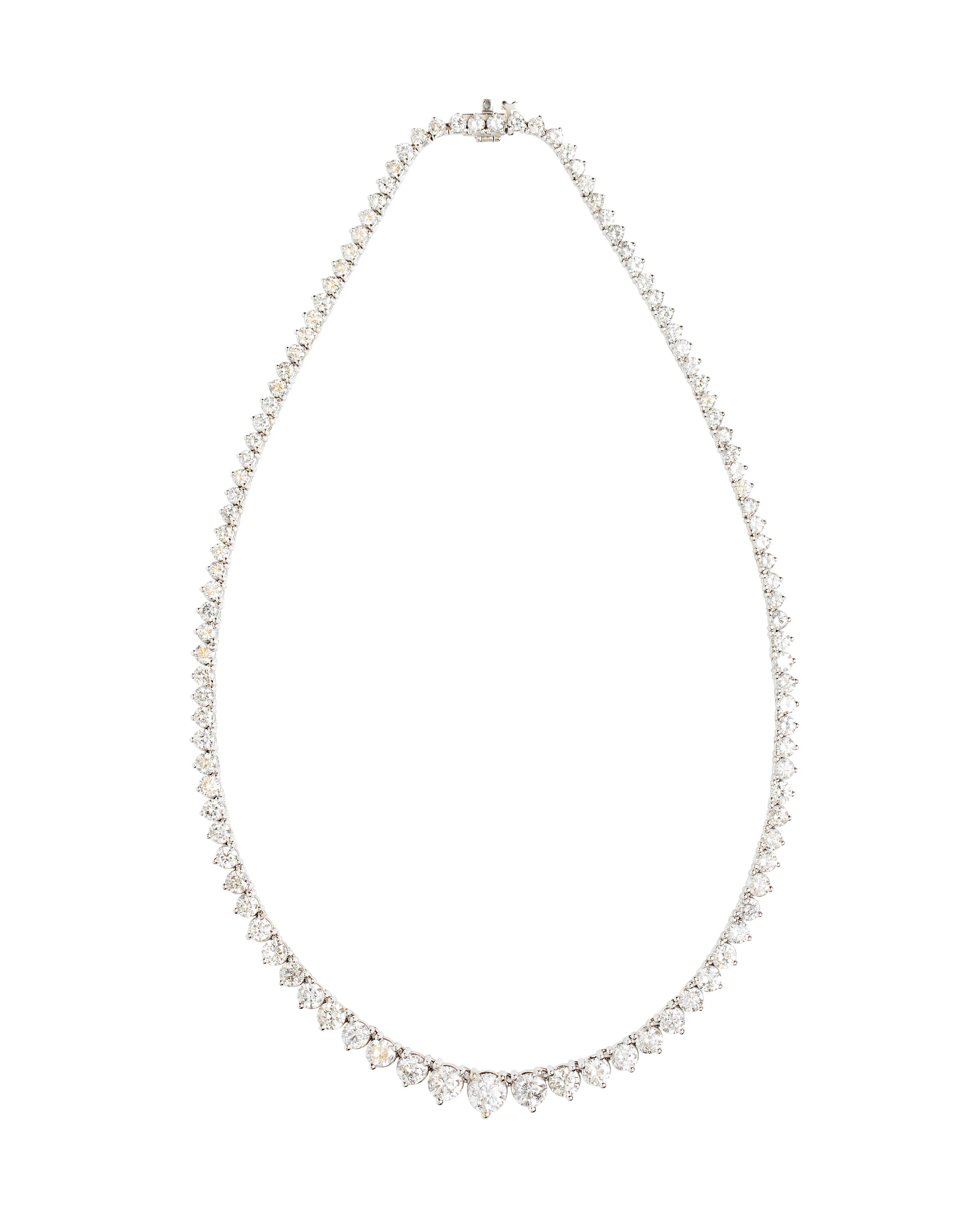 14k White Gold Diamond Tennis Necklace