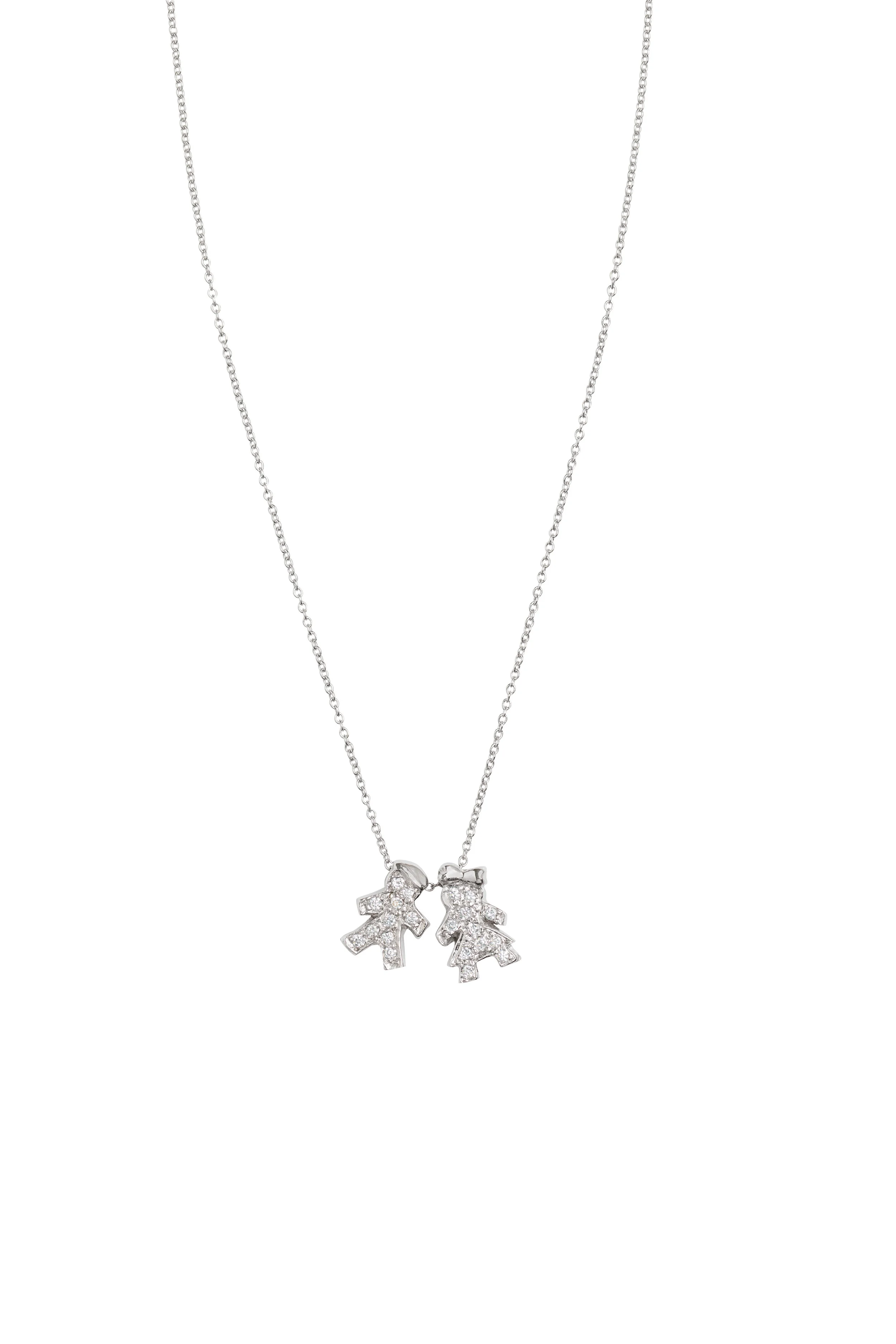 14k Petite Girl Pave Diamond Necklace 
