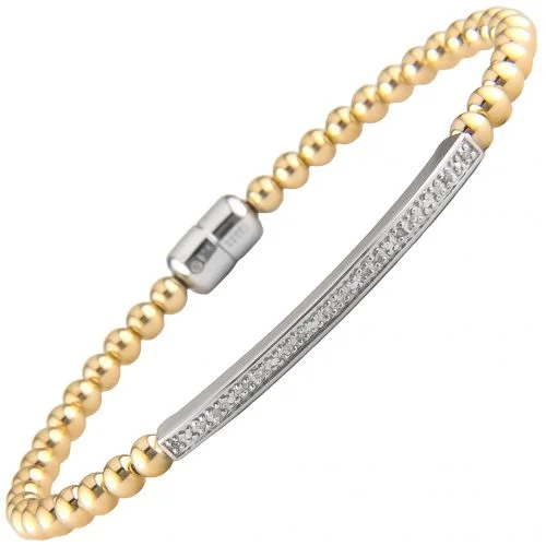 Beaded Diamond Bar Bracelet 