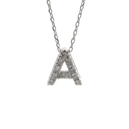 Petite White gold diamond initial series
