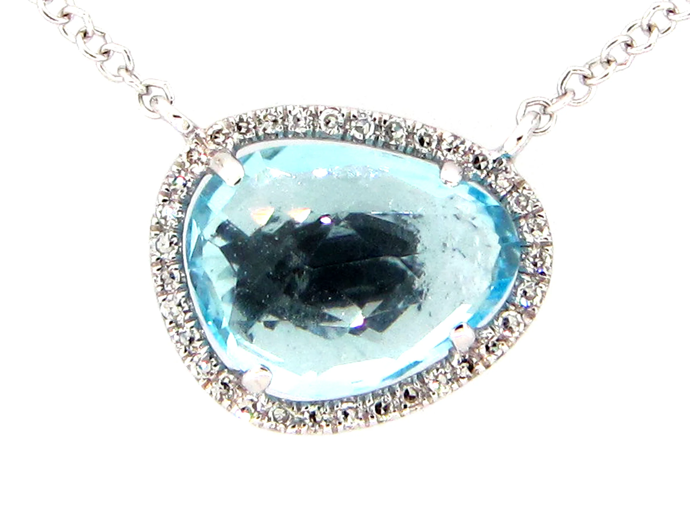 14k blue topaz and diamond necklace .08