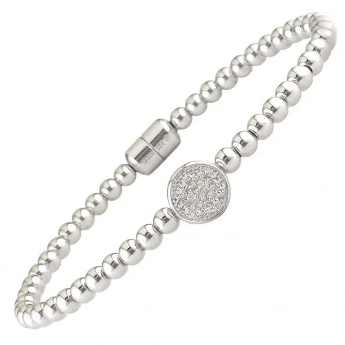 stainless diamond circle magnet closed bracelet