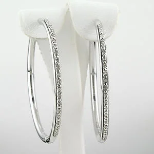 Silver Steel and diamond hoop .13
