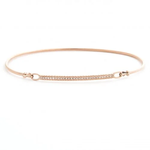 14k stackable pave diamond bar bangle bracelet 