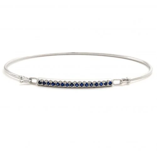 14k white gold pave sapphire bracelet