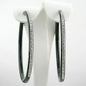 Black Plated Steel and Diamonds hoop .13 