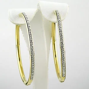 Yellow Gold Plated Steel and Diamond Hoop .13