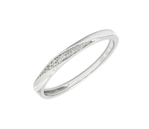 14k thin pave diamond band ring