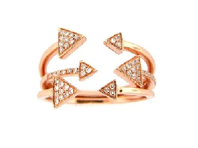 3 row multi rings in 14k Rose gold