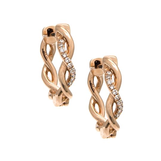 14k Gold and Diamond Twist hoops — The Jewelry Showroom