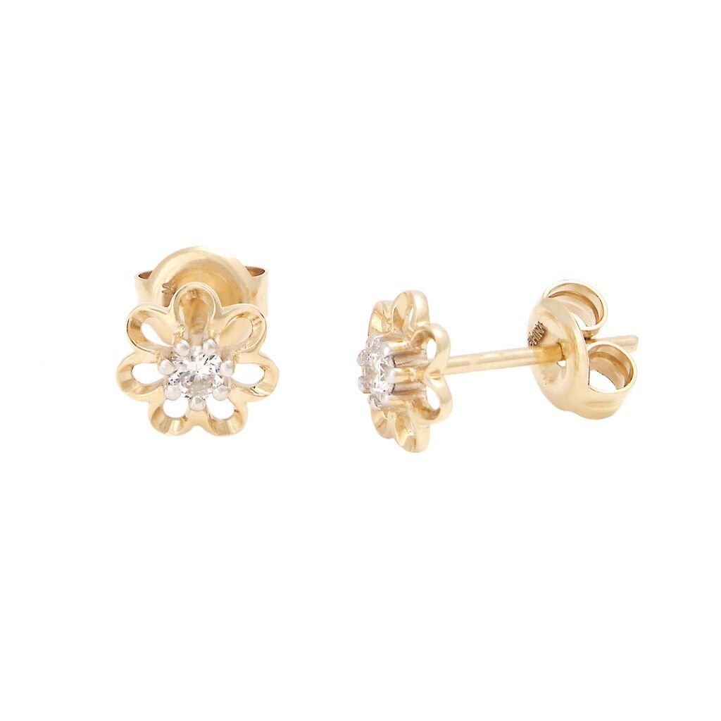 14k flower stud earrings