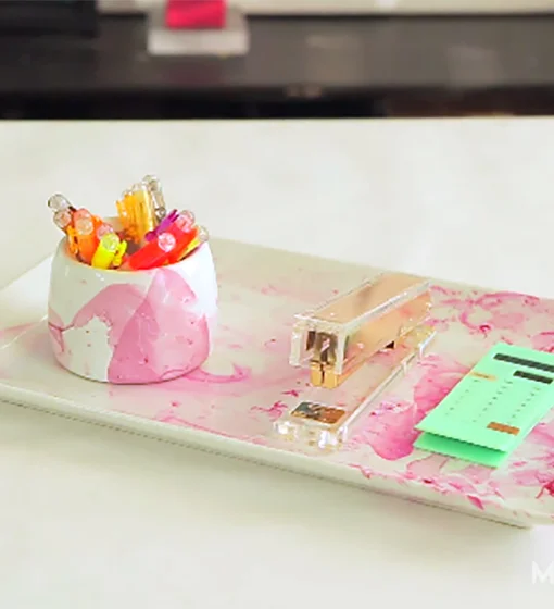 How to Water Color Ceramic Dishes | #PrettyLittleProjects