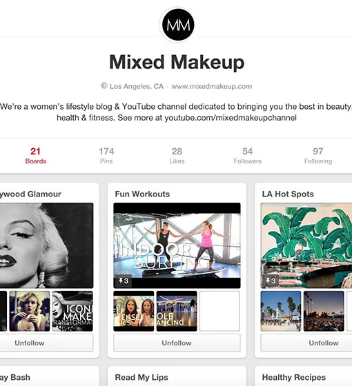 Follow Us: Mixed Makeup Pinterest