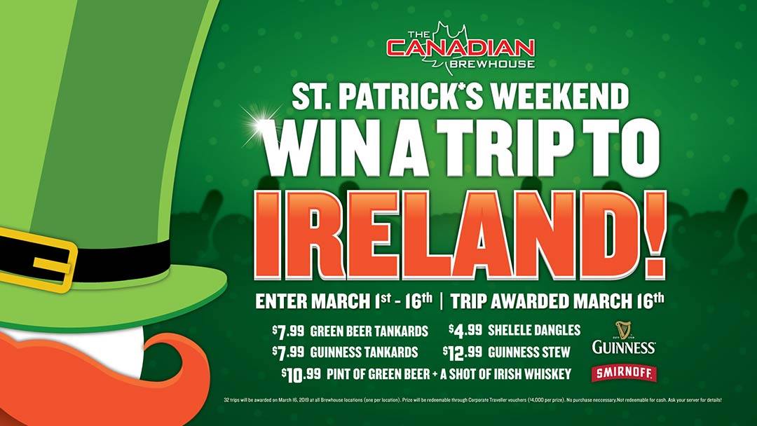 St. Paddy’s Day Weekend Fun - Have you ever wanted to go to Ireland? For all the details, click this photo >>>