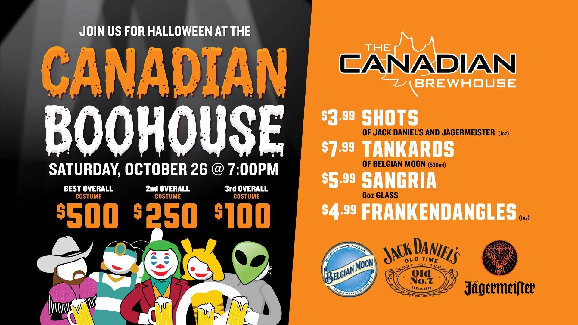Canadian Boohouse Halloween Party - Canadian Brewhouse - QuarrySaturday, October 26 from 7pm to 2am