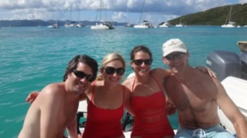 The Millers and Easterlings vacationing together in St. John