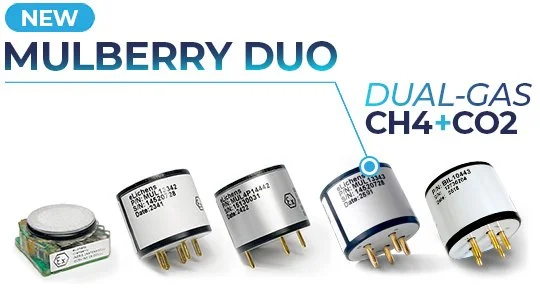 NDIR gas sensors with New Mulberry Duo Dual-Gas CH4+CO2