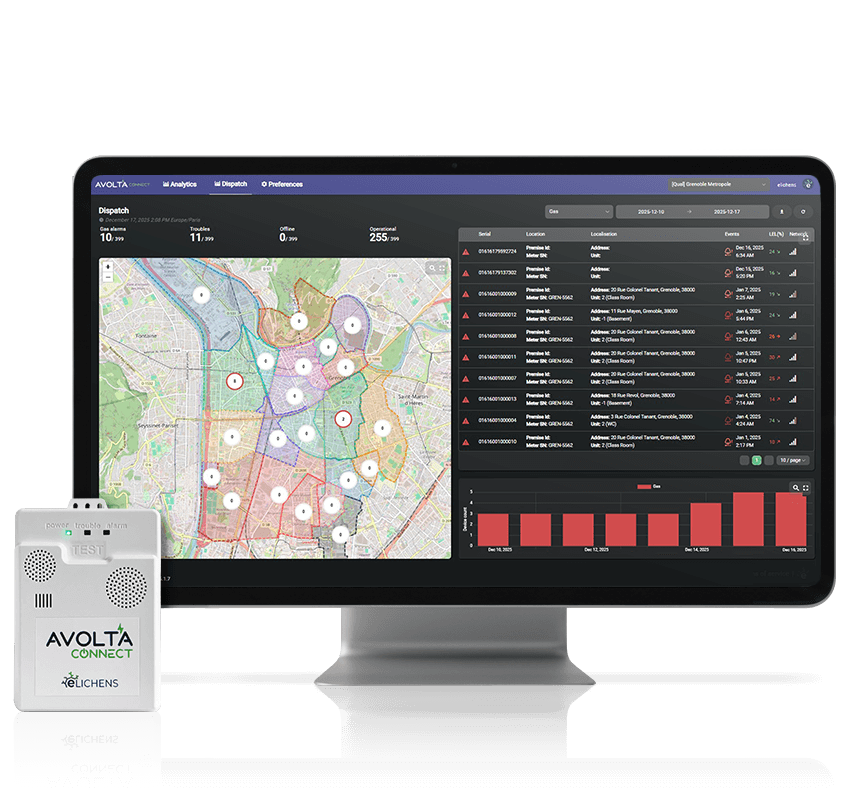 avolta connect platform with eLichens Avolta remote methane detector