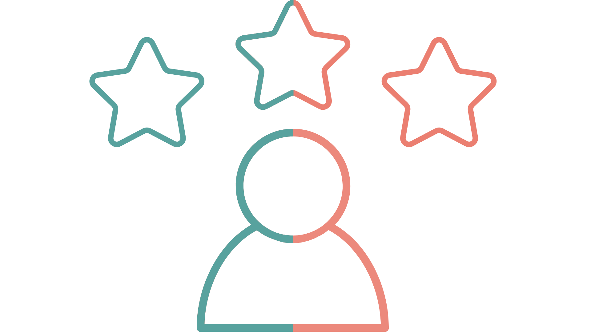 Icon of a person with 3 stars about their head indicating lots of experience