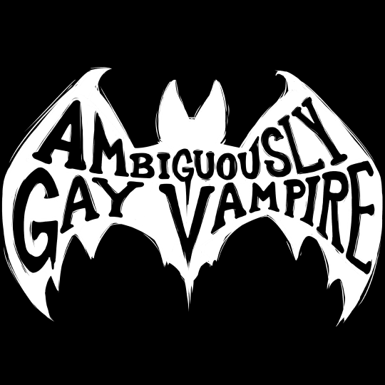  “Ambiguously Gay Vampire” B&amp;W Logo T-Shirt Design 