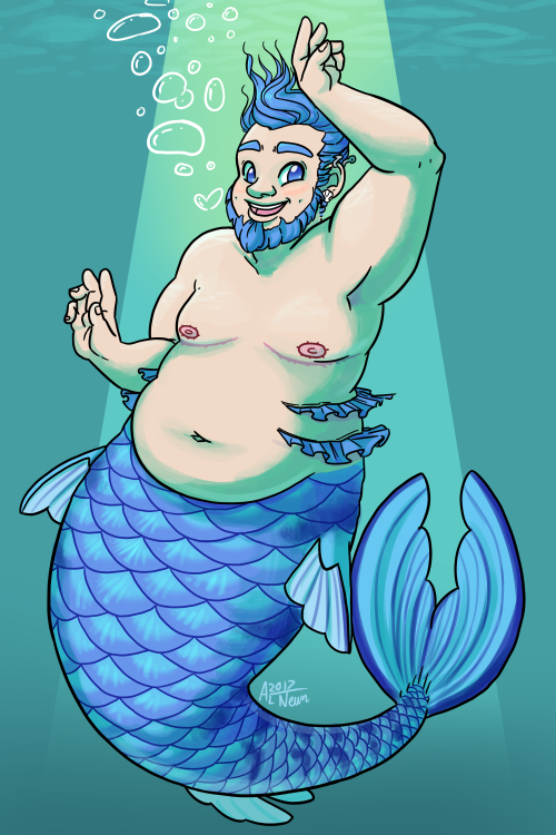 “Trans Merman” Personal Illustration - digital, 2017