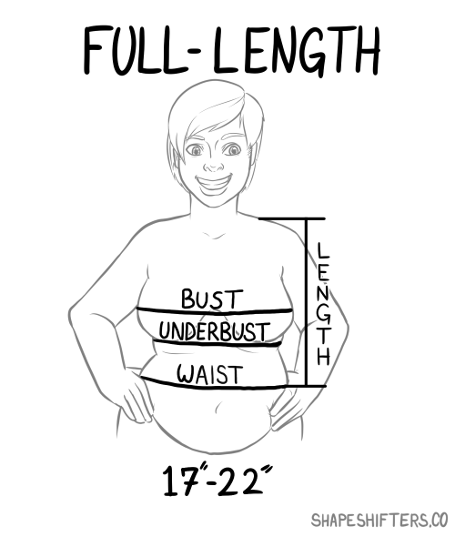 “Binder Measurement Guides” Informational diagram for ShapeShifters, Inc 2016-2018