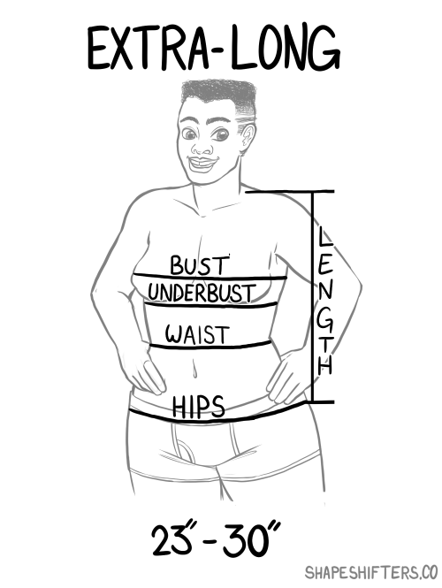 “Binder Measurement Guides” Informational diagram for ShapeShifters, Inc 2016-2018