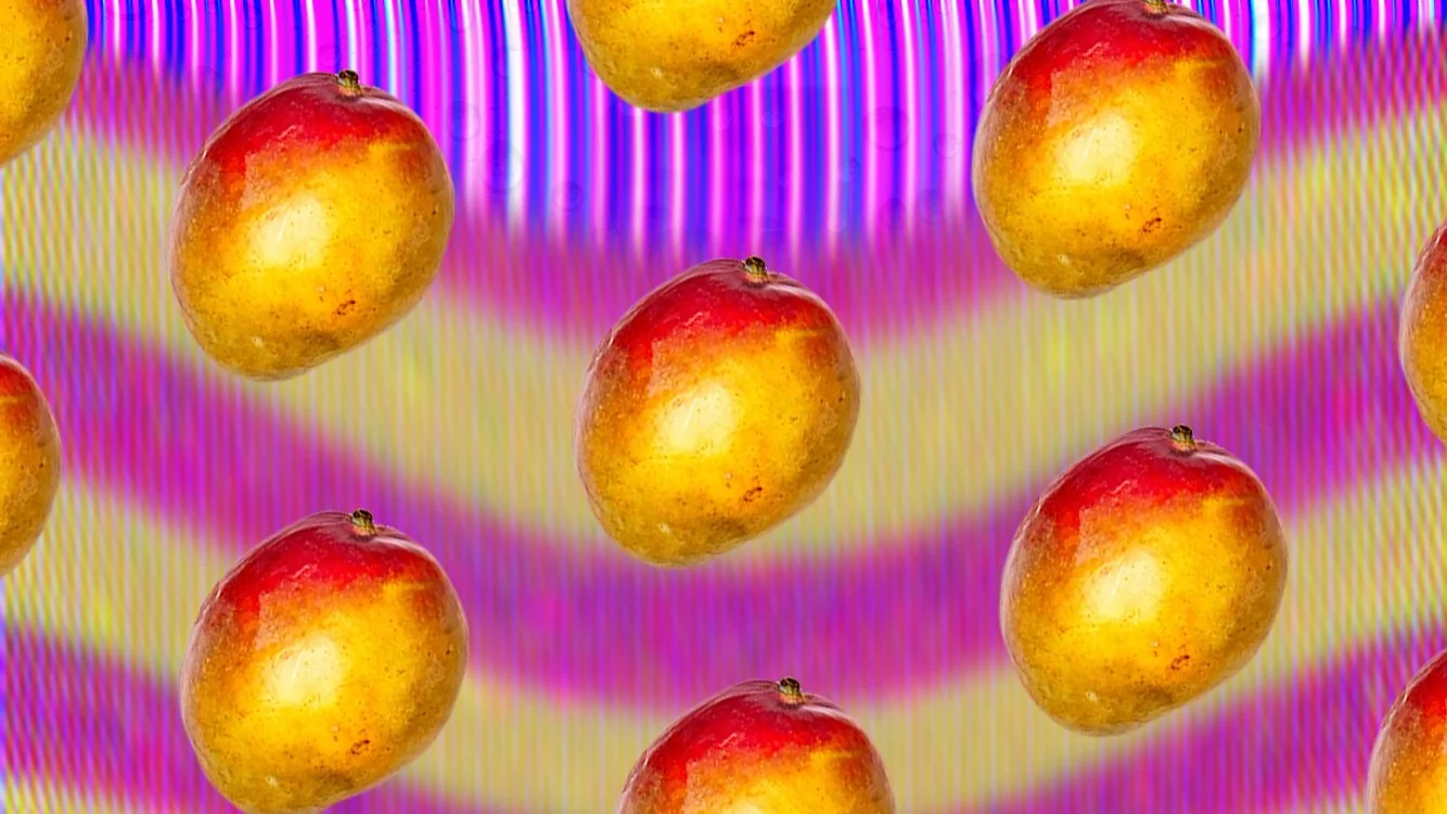 Digital art inspired by album artwork for musician Four Tet's Mango Feedback.