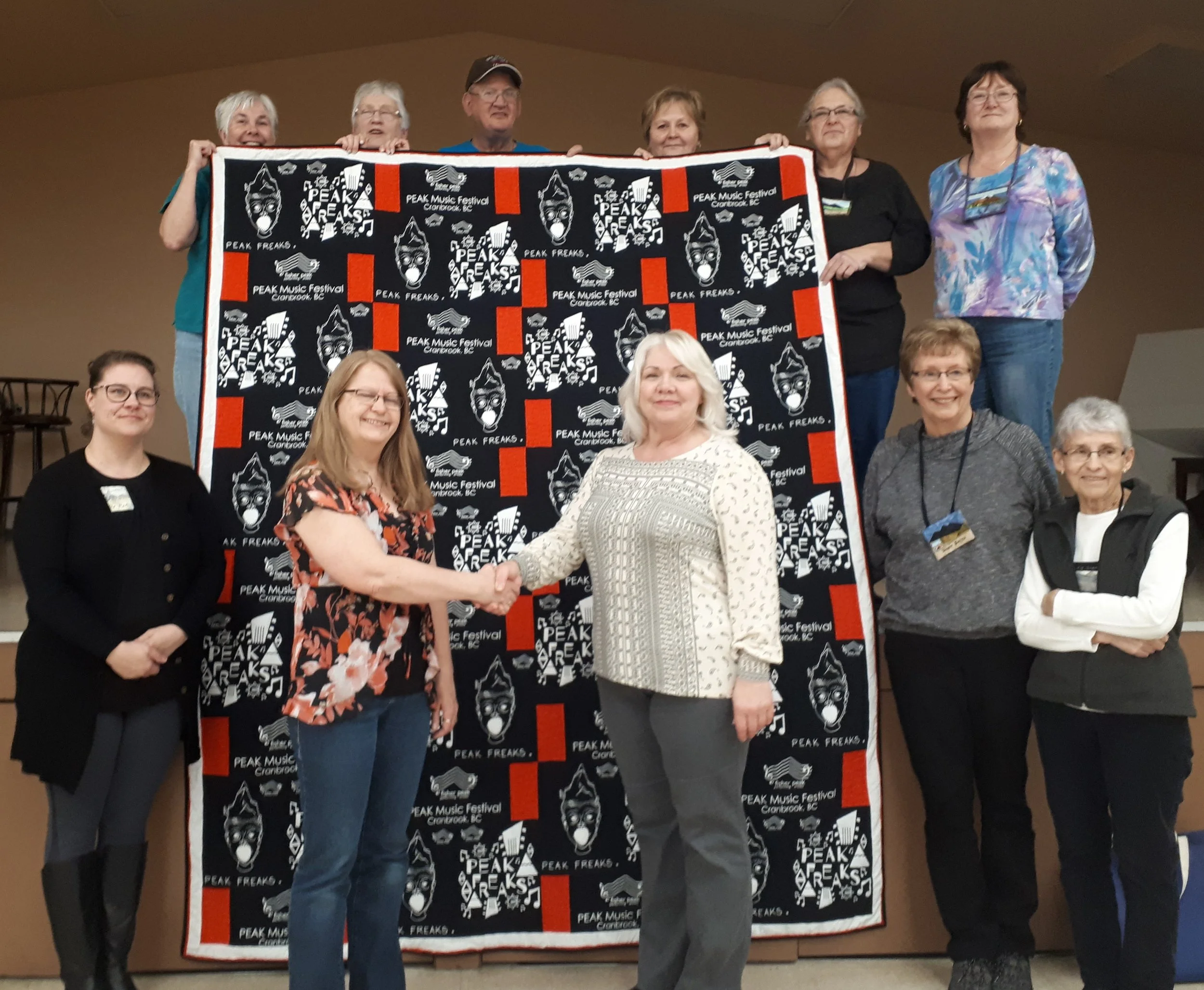 Cranbrook Quilter’s Guild sponsored and created a full-size quilt from the remaining 2018 ‘PEAK’ Music Festival T-shirts as the GRAND PRIZE for the FPPAS 2019 ‘Music in the Park’ raffle. All funds go towards FPPAS programs that support local performing artists.