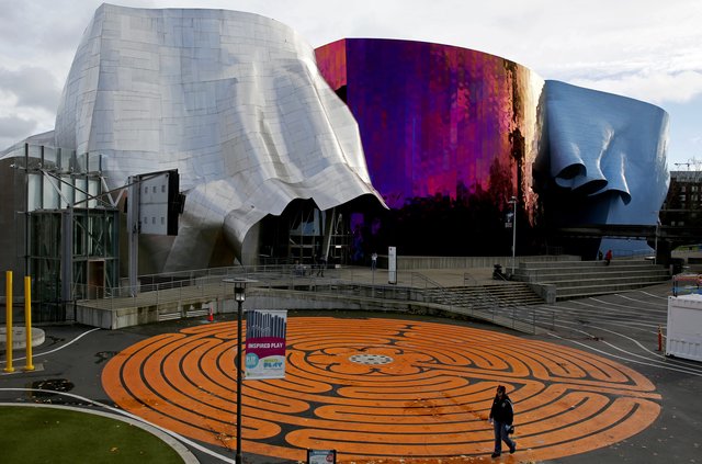 The Experience Music Project in Seattle, photo taken from the Seattle Times (Ken Lambert/Seattle Times) — a truly ugly building.