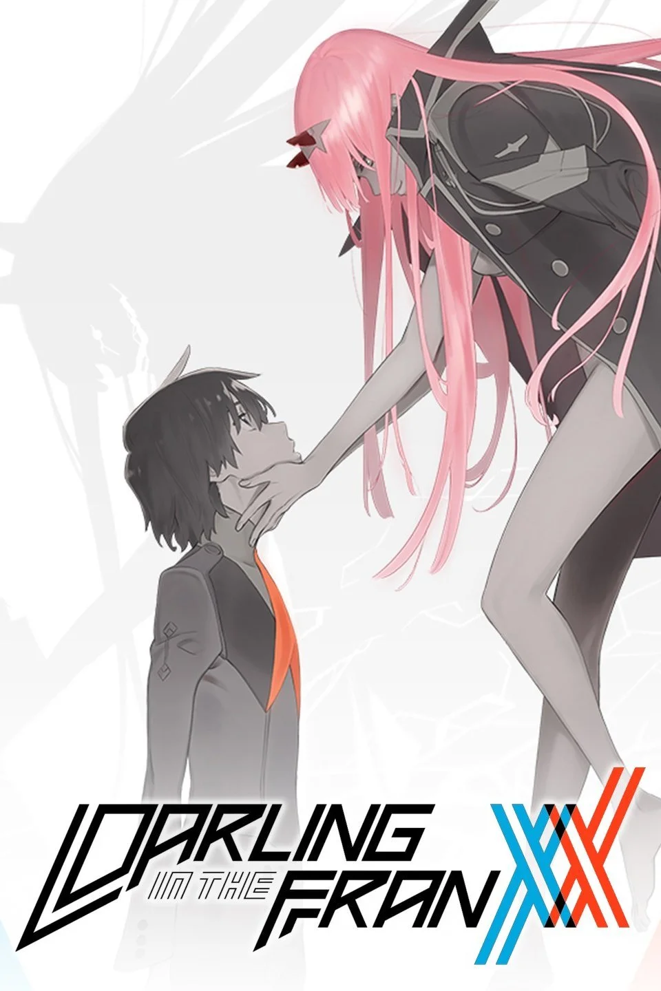 Promotional image for Darling in the Franxx, one of the more recent and rigorous imitators of Evangelion , co-produced by CloverWorks and Studio Trigger (which is made up of former Gainax employees.)