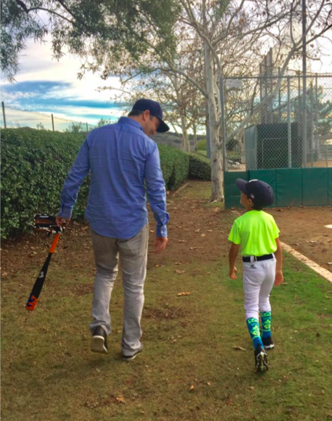 Dad and Levi at baseball