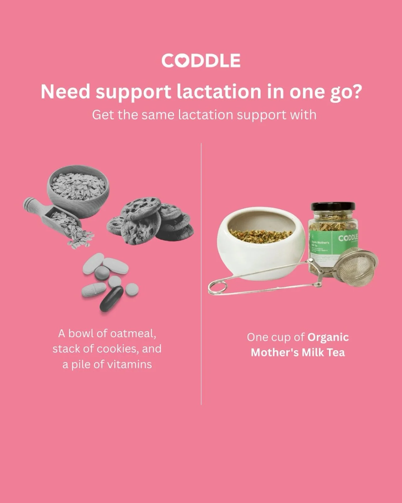 More milk, less fuss. 💛

Skip the cookies, oats, and piles of vitamins&mdash;get the same lactation support in one soothing cup of Organic Mother&rsquo;s Milk Tea. 🌿✨

Crafted with nature&rsquo;s lactation dream team&mdash;Fenugreek, Blessed Thistl