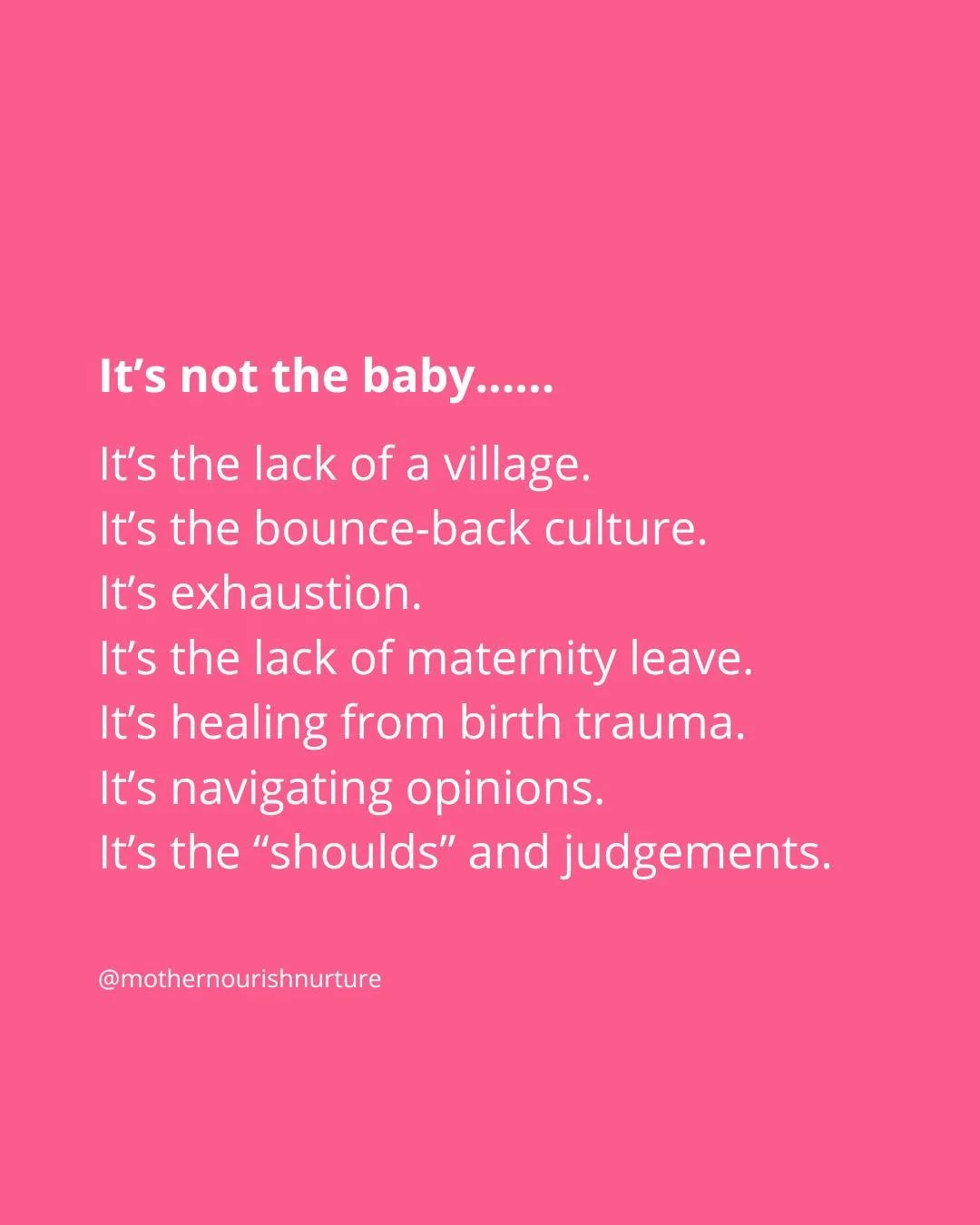 It&rsquo;s also the lack of support and the lack of paid maternity leave. 

Postpartum is a rollercoaster of emotions, sleepless nights, and adjusting to a whole new way of life. But with all of this we believe you can prepare for it. It&rsquo;s havi