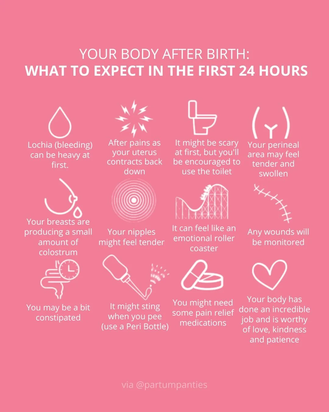 Mamas, let&rsquo;s be honest &mdash; those first 24 hours after birth can feel like a wild ride.

From sore nipples to that first bathroom trip, your body is doing some serious recovery work.

A few tips to make it a little easier:
👉 Plan ahead &mda