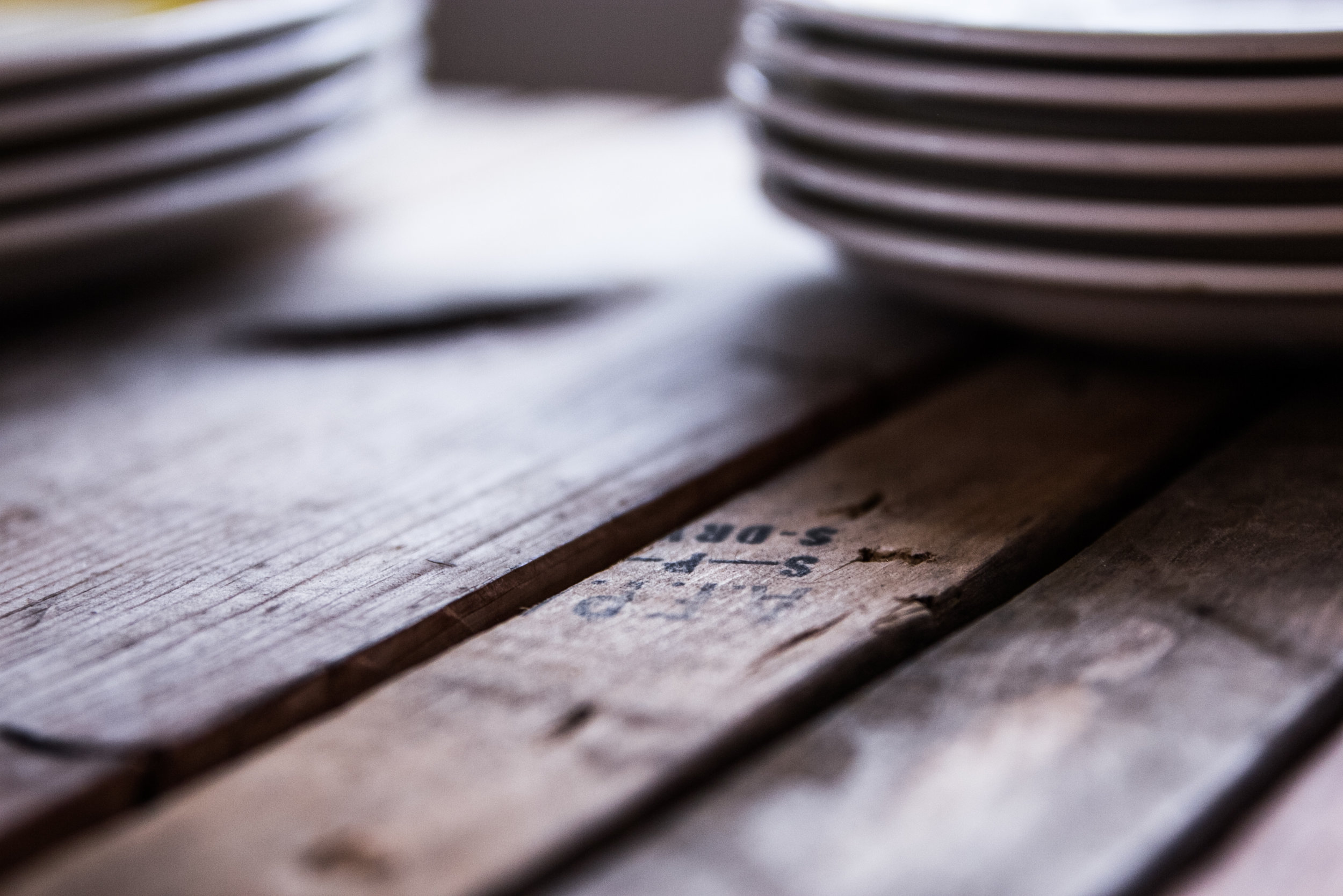 Kitchen shelves close-up