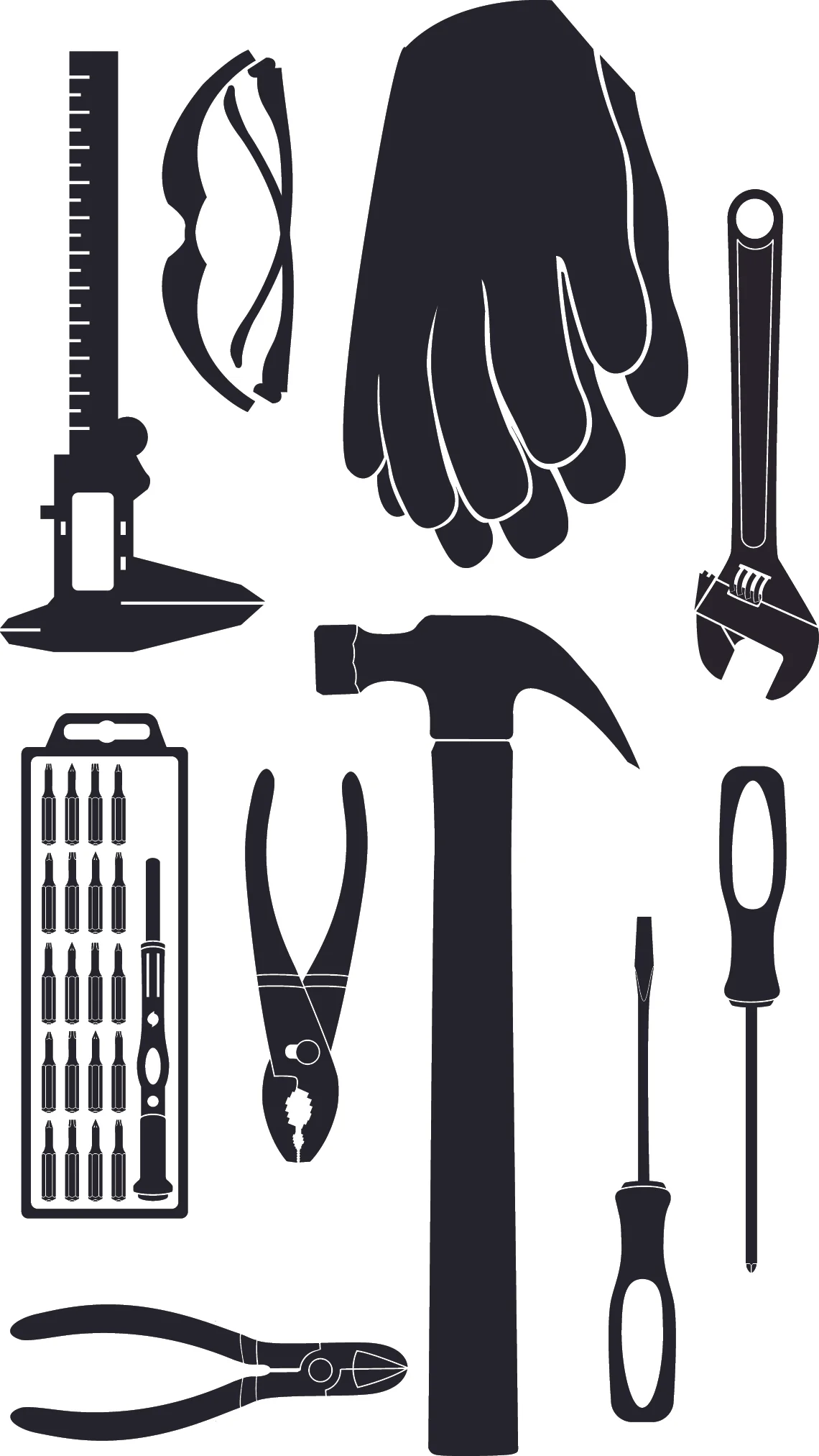 Tool silhouette vectors