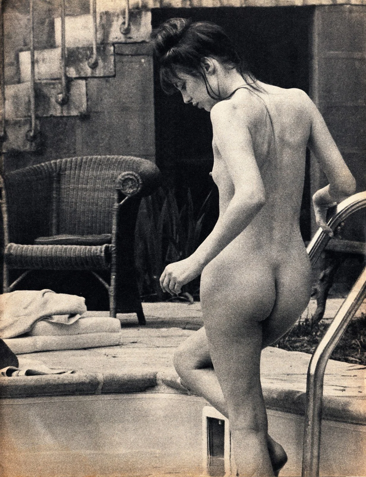 Black and white nude art, capturing the elegance of the Jane Birkin by Jean-Pierre Fizet, 1973